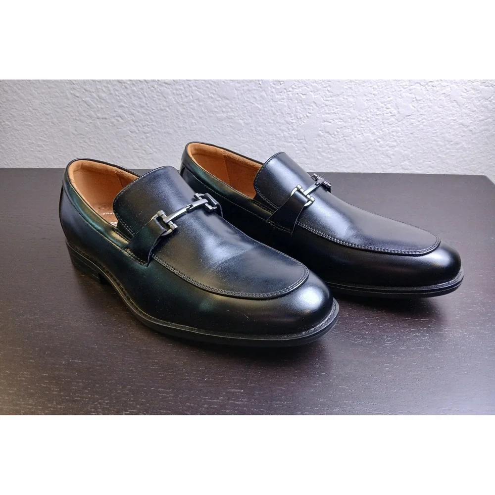 Florsheim Boys Black Bit Loafers Moc Toe Dress Shoes 16597-001 Size 6.5M